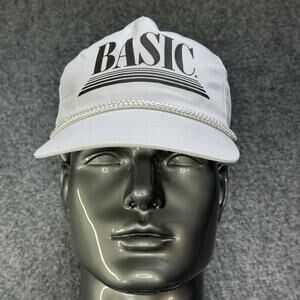 Vintage Your Basic Cap Snapback Trucker Hat White OSFA SnapBack Suede Puff Vtg